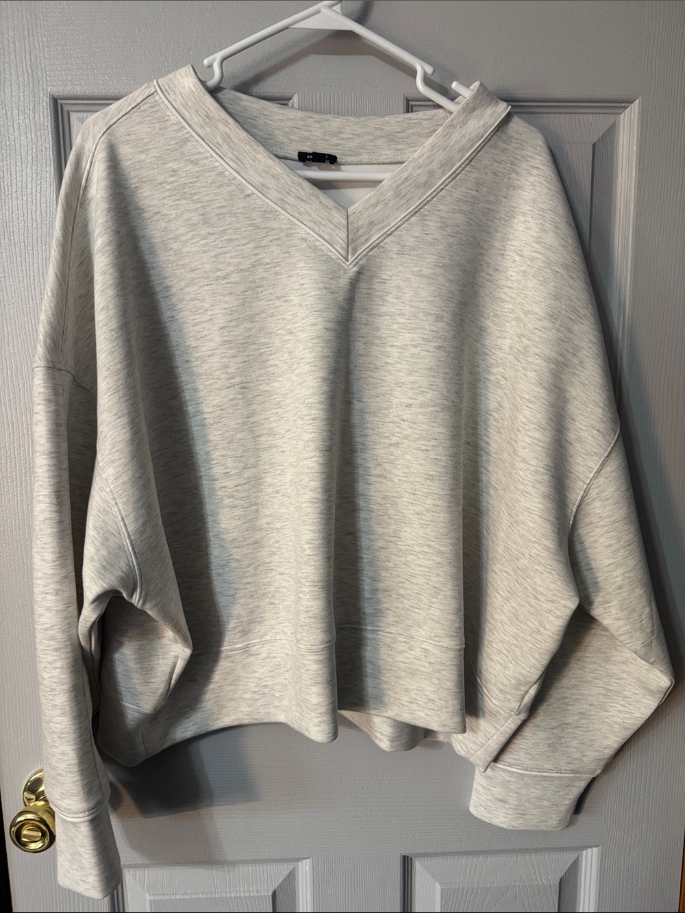 Express Light Gray V-Neck Women's Sweater
